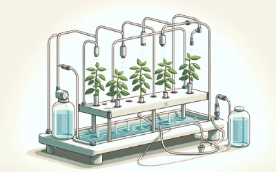 A hydroponic kit watering plants
