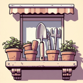 A garden tool set