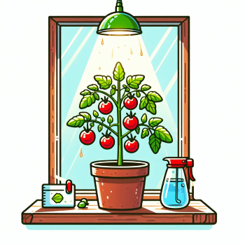 A tomato plant water and humidity tester